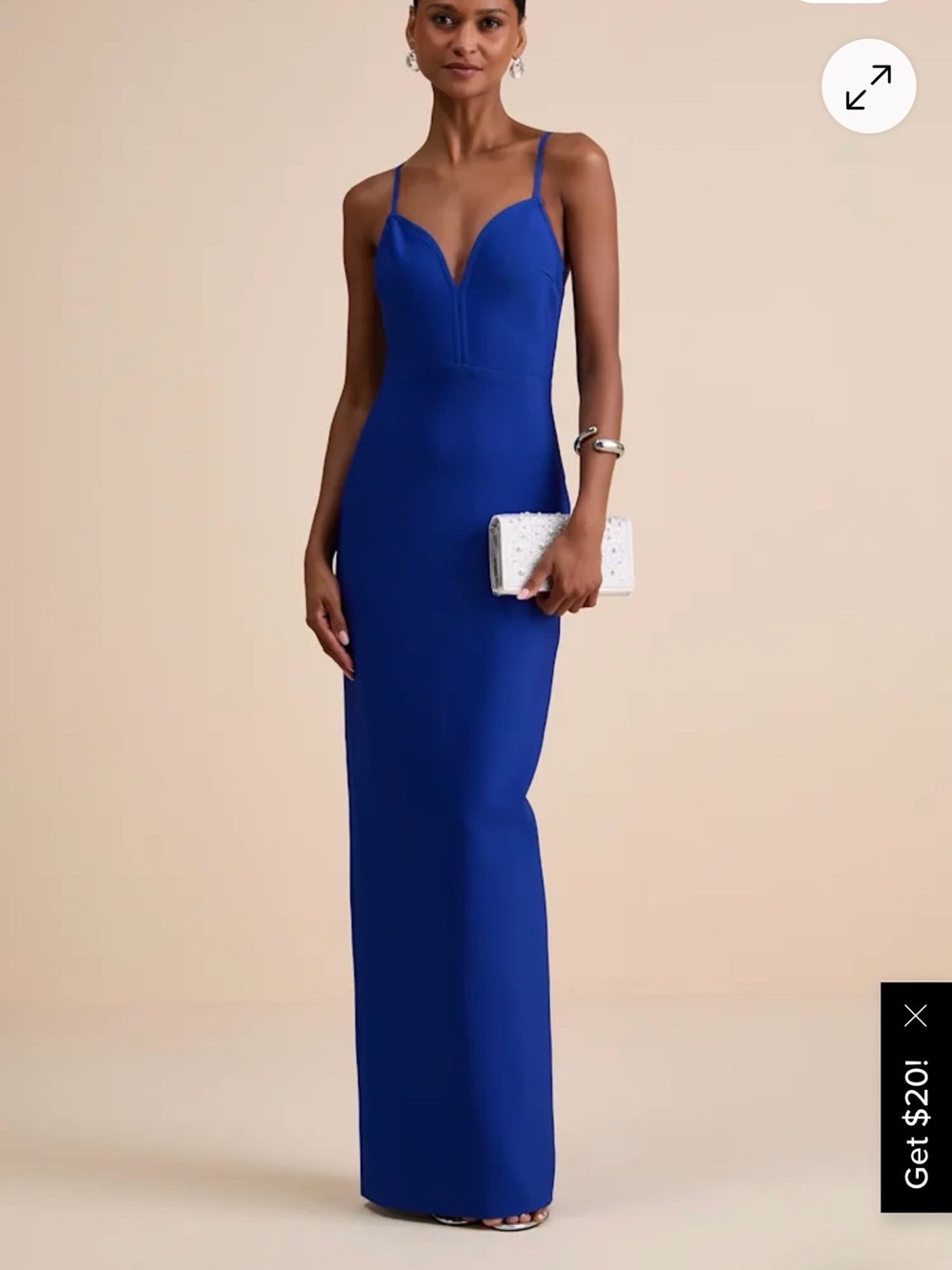 Lulu's Royal Blue Maxi Dress with Spaghetti Straps